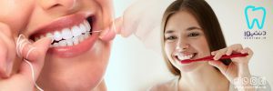 استفاده از نخ دندان برای مراقبت از کامپوزیت